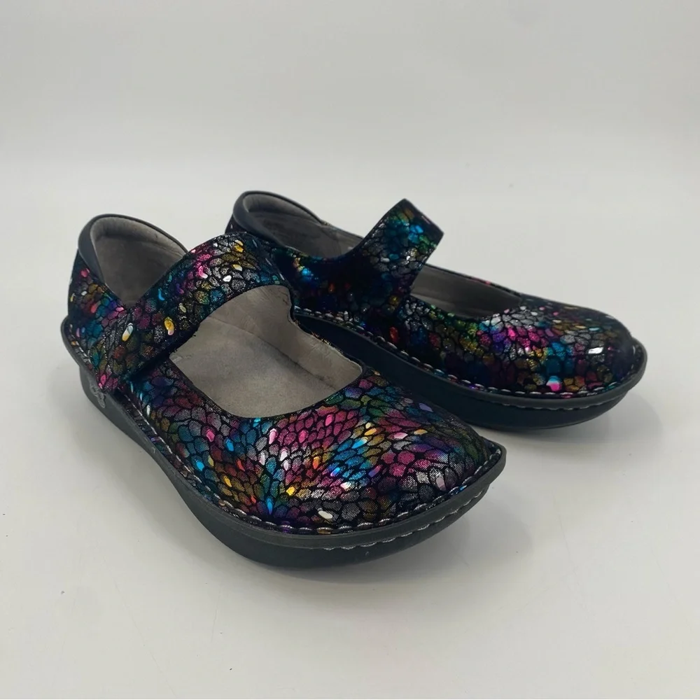Alegria Paloma Minnow Rainbow Women’s Colorful Metallic Mary Janes 37 - Picture 8 of 10